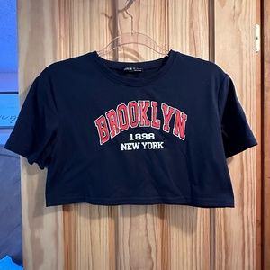 Shein Crop Top, Size: S, Color: Navy Blue